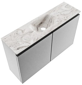 Mondiaz Ture DLux toiletmeubel 80cm plata met wastafel glace midden zonder kraangat