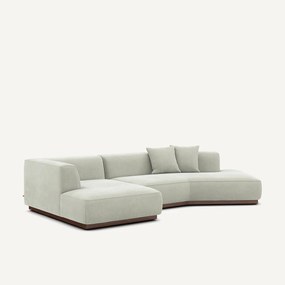 Hoekbank links open in stonewashed fluweel, JACOPO