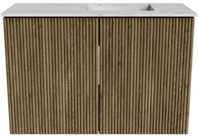 Mondiaz Joya DLux 60cm toiletmeubel dusk met wastafel faye rechts zonder kraangat opalo