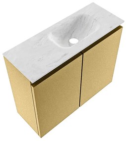 Mondiaz Ture DLux toiletmeubel 60cm oro met wastafel opalo rechts met kraangat