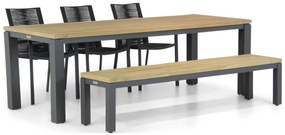 Tuinset 6 personen 230 cm Rope Grijs Santika Furniture Santika