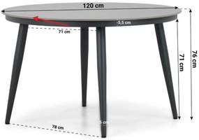 Tuinset 4 personen 120 cm Kunststof Oranje Lifestyle Garden Furniture Lissabon/Vienna
