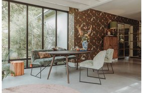Goossens Eetkamerstoel Ronnie groen stof leuning, elegant chic