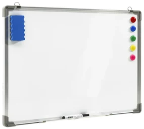 vidaXL Whiteboard magnetisch 70x50 cm staal wit