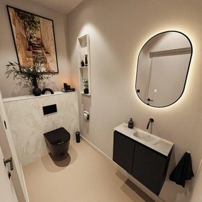 MONDIAZ TURE-DLUX 60cm toiletmeubel Urban. EDEN wastafel Ostra positie rechts. Zonder kraangat. TUREDX60URBR0OST