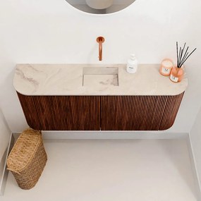 Mondiaz Joya DLux 105cm toiletmeubel ronding links/rechts ruby met wastafel faye midden zonder kraangat frappe