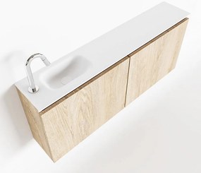 Mondiaz Ture 120cm toiletmeubel washed oak met wastafel talc links 1 kraangat