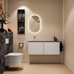 Mondiaz Ture DLux toiletmeubel 120cm linen met wastafel lava links zonder kraangat