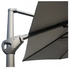 4-Seasons zweefparasol Hacienda 300 x 400 - Mid Grey met voet en hoes