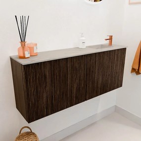 Mondiaz Joya DLux 100cm toiletmeubel walnut met wastafel faye rechts 1 kraangat opalo