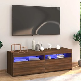 vidaXL Tv-meubel met LED-verlichting 120x35x40 cm bruineikenkleurig