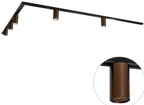 Modern railsysteem met 5 spots donker brons 1-fase GU10 50mm - Iconic Ruby