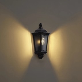 klassieke buiten wandlantaarn zwart IP44 - Havana half
