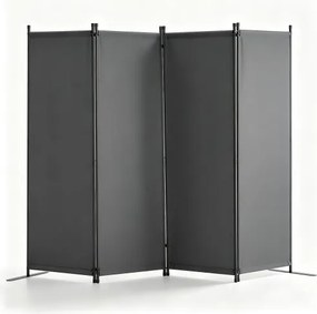 VEVOR Room Divider 4-delige vouwwand, opvouwbaar privacyscherm voor kantoor, slaapkamer, eetkamer, studeerkamer, balkon, vrijstaande roomdivider (56 x 45 x 172,5 cm), grijs