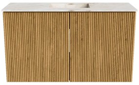 Mondiaz Joya DLux 70cm toiletmeubel oak met wastafel faye midden 1 kraangat frappe