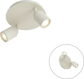 Moderne badkamer spot beige 2-lichts IP44 - Ducha