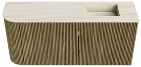 Mondiaz Joya DLux 90cm toiletmeubel ronding links dusk met wastafel faye rechts zonder kraangat meli