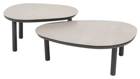 Taste by 4 Seasons Monroe set van 2 loungetafels antraciet 65 x 50 en 80 x 60 cm Loungetafel beige weerbestendig