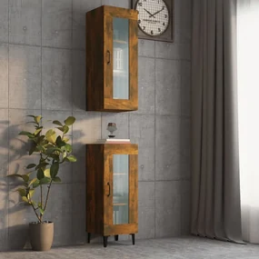 vidaXL Hangkast 34,5x34x90 cm gerookt eikenkleurig