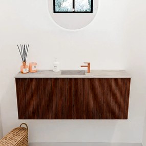 Mondiaz Joya DLux 100cm toiletmeubel ruby met wastafel faye midden 1 kraangat glace
