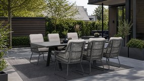 Tuinset 6 personen 230 cm Rope Grijs Lifestyle Garden Furniture Vicente/Monza