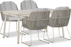 Tuinset 4 personen 160 cm Rope Taupe Domani Furniture Trivento/Tavano