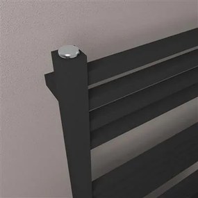 Eastbrook Tuscan Square multirail handdoekradiator 50x120cm 662W zwart mat