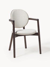 Houten eetstoel Maia met bouclé bekleding