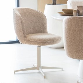 Eleonora Molly Draaibare Eetkamerstoel Taupe Met Beige Poten