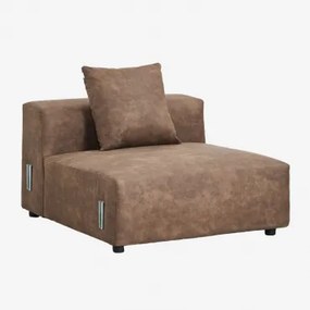 Middenmodule 105x113 Cm Met Kussen Voor Modulaire Bank Bruna Bruin Koffie Suède - Sklum