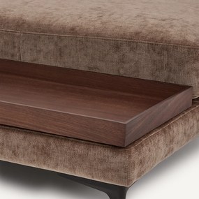 Voetensteun met dienblad, fluweelmix, MODERNISTE, ontwerp Emmanuel Gallina