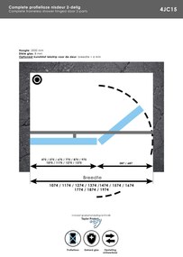 Brauer JC profielloze nisdeur 170cm met 60cm deur gekoppeld zwart mat