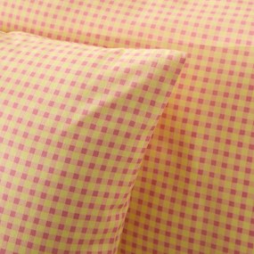 Beddengoed 30% gerecycled katoen, vierkante kussensloop, geruit, LESIA