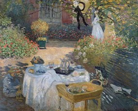 Claude Monet - Kunstdruk The Luncheon: Monet's garden at Argenteuil, c.1873, (40 x 35 cm)