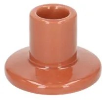 Kandelaar, porselein, oranje, laag