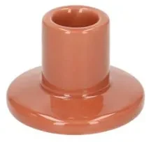 Kandelaar, porselein, oranje, laag