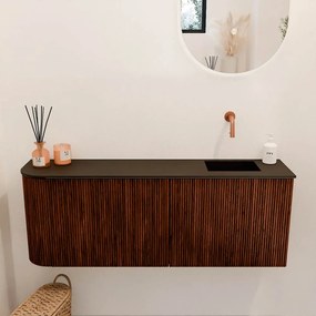 Mondiaz Joya 110cm toiletmeubel ronding links ruby met wastafel faye rechts zonder kraangat urban