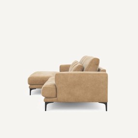 XL longchair links in stonewashed fluweel, MARSILE