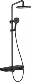 Mexen Axis opbouw douche set met regendouche en kraan, zwart - 78112-70