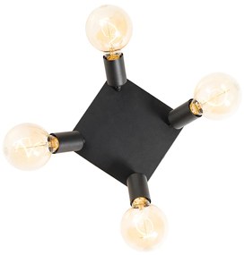 Moderne spot zwart vierkant 4-lichts - Facil