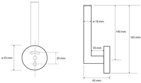 Sapho X-Round reserve rolhouder koper geborsteld