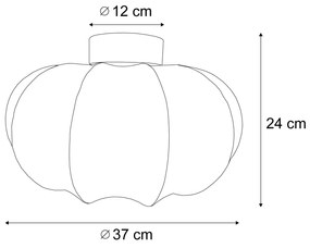 Stoffen Japandi plafondlamp wit 37cm - Plu AsyeshaJapandi E27 rond Binnenverlichting Lamp