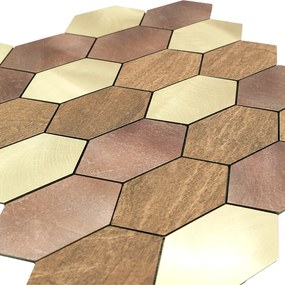 Zelfklevende Mozaïektegels Metaal | Picket Champagne | 30×30 cm | Keuken, Bad &amp; WC