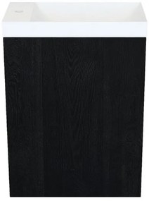 Arcqua Marble Fonteinset - 40x22x54.5cm - fontein mat wit - met overloop - oak black FNK499411