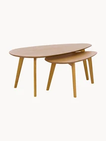Houten salontafels Bloom, set van 2