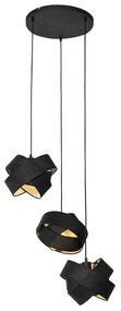 Moderne hanglamp zwart 3-lichts - Cloth