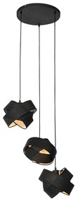 Stoffen Moderne hanglamp zwart 3-lichts - Cloth Modern E27 rond Binnenverlichting Lamp