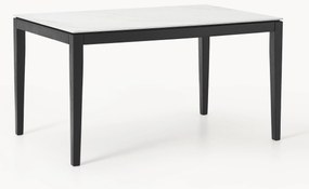 Eettafel Jackson met tafelblad in marmerlook, in verschillende formaten, zwart