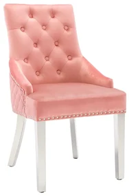 vidaXL Eetkamerstoel fluweel roze