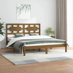 vidaXL Bedframe grenenhout honingbruin 180x200 cm 6FT Super King